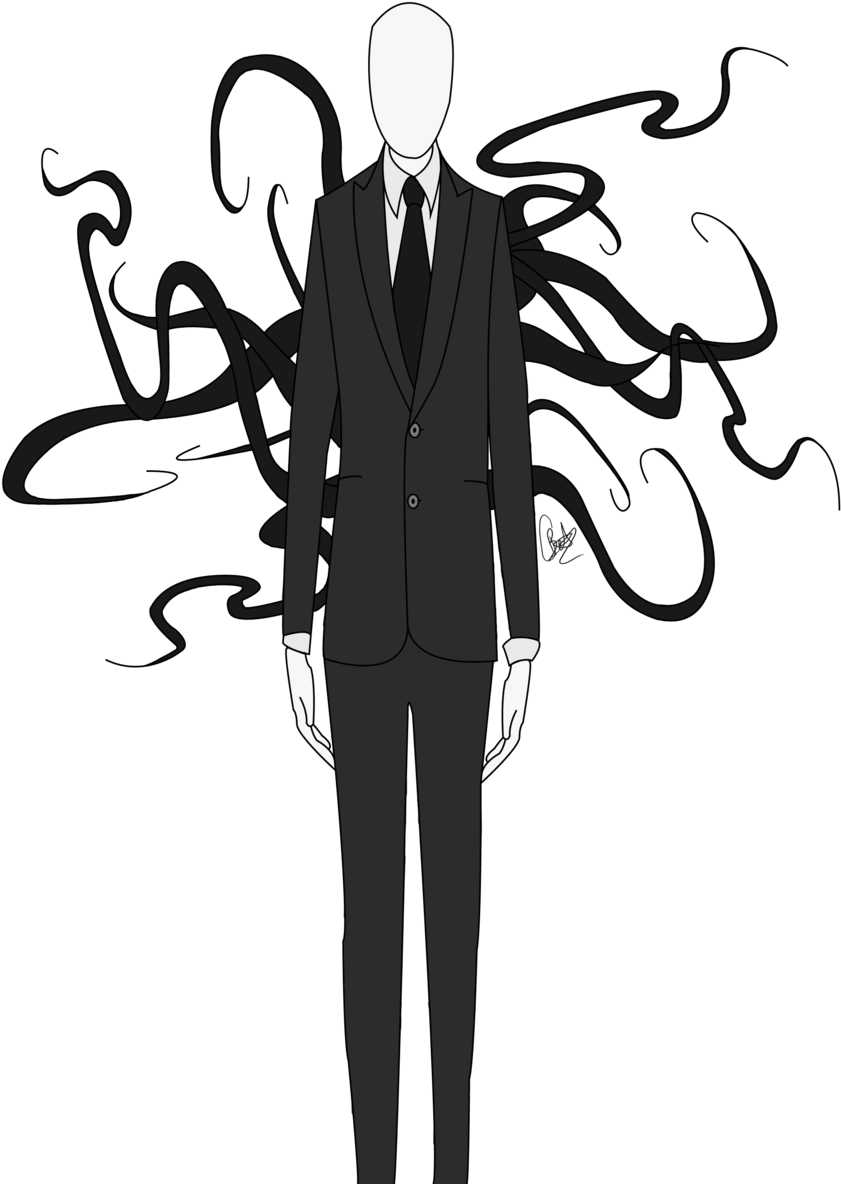 Banner Transparent Stock Slender Man Drawing At Getdrawings - Drawing Creepy Slender Man (900x1228)