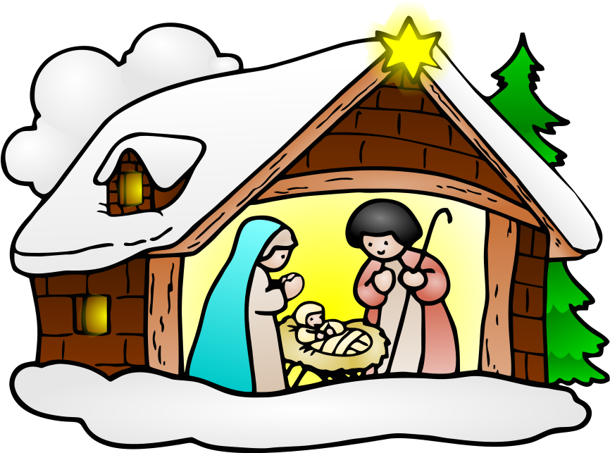 Svg Black And White Library Jesus Is Risen Clipart - Christmas Crib Clip Art (865x674)