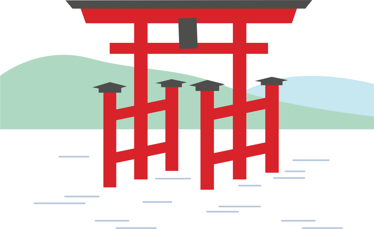 Itsukushima Shrine Shinto Shrine Torii Copyright-free - 宮島 鳥居 イラスト (1224x750)