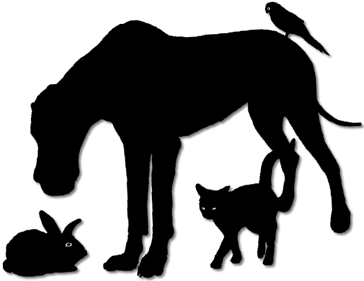 Forest Clipart Silhouette - Dog (743x575)