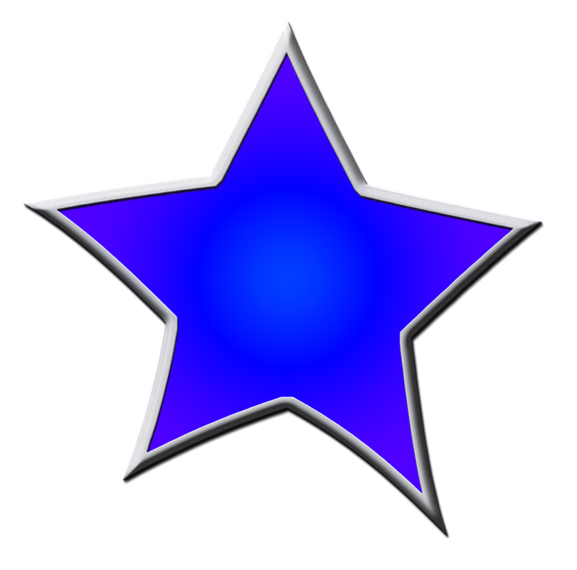 Star In Blue Clipart Borders And Frames Clip Art - Blue Star White Outline (827x818)