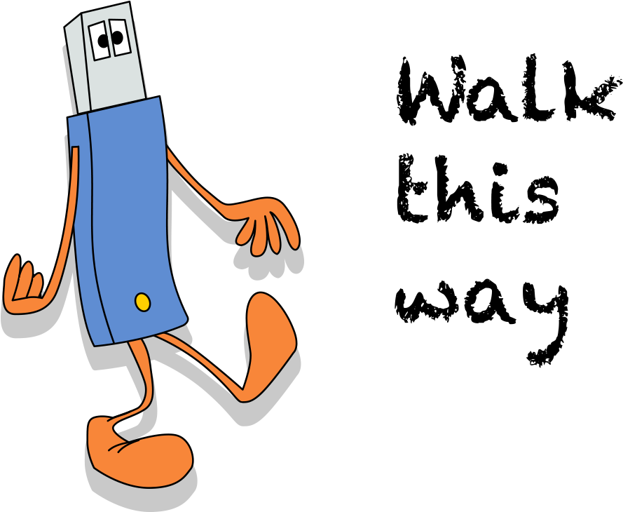 Cartoon Usb Thumb Drive Walks Away - Funny 40th Birthday Quotes Male (1024x768)