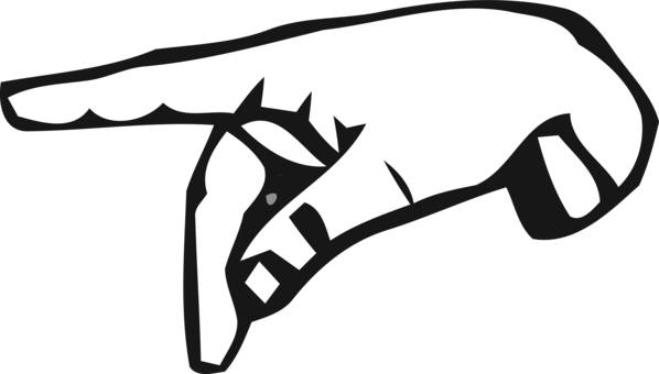 American Sign Language Fingerspelling American Manual - Letter P Hand Sign (598x340)