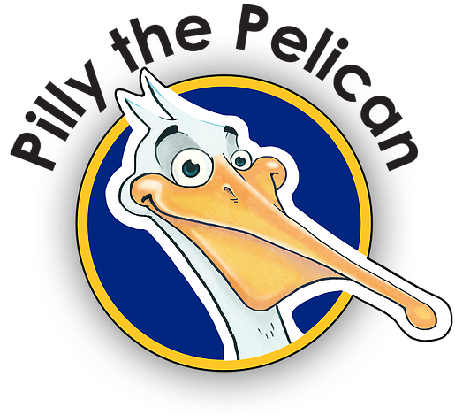 Pilly The Pelican Logo - Together We Can Change The World (531x473)