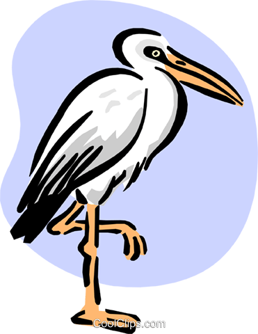 Stork Standing Royalty Free Vector Clip Art Illustration - Clip Art (371x480)