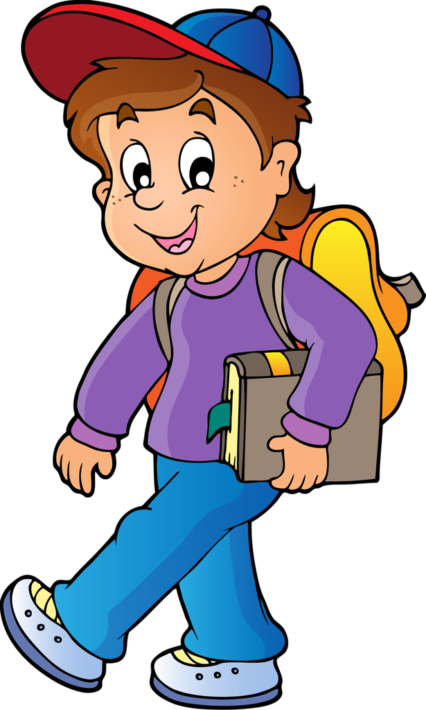 Study Clipart Study Timetable - Cartoon Boy Walking (615x1024)