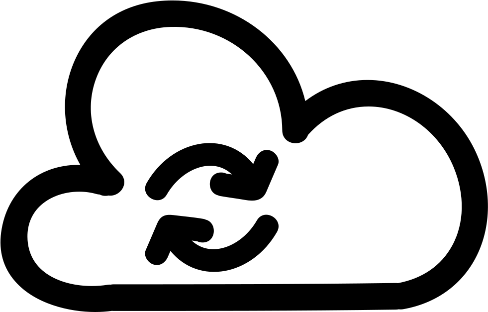 Synchronize Sign Of A Cloud With Two Arrows In Circle - Symbol (981x627)