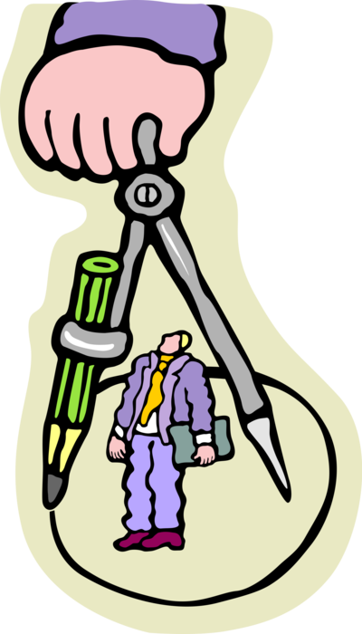 Vector Illustration Of Businessman Encircled By Hand - Vector Illustration Of Businessman Encircled By Hand (400x700)