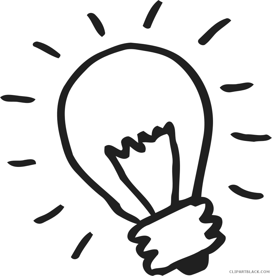 Light Outline Clipart Clipartblack - Light Bulb Clipart Png (922x936)
