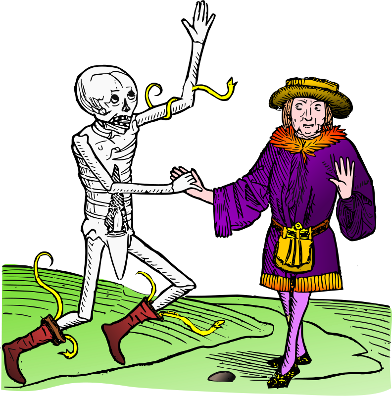 Clipart Dance Macabre 6 Black Death Clip Art Disease - Illustration Danse Macabre (792x800)