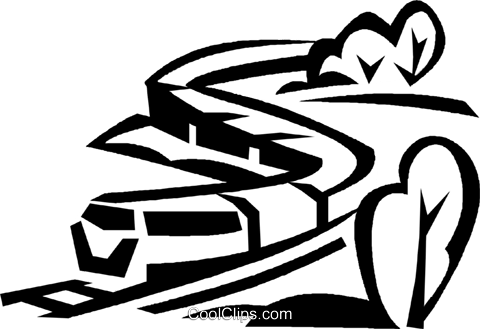 Train Winding Through The Country Side Royalty Free - Train (480x329)