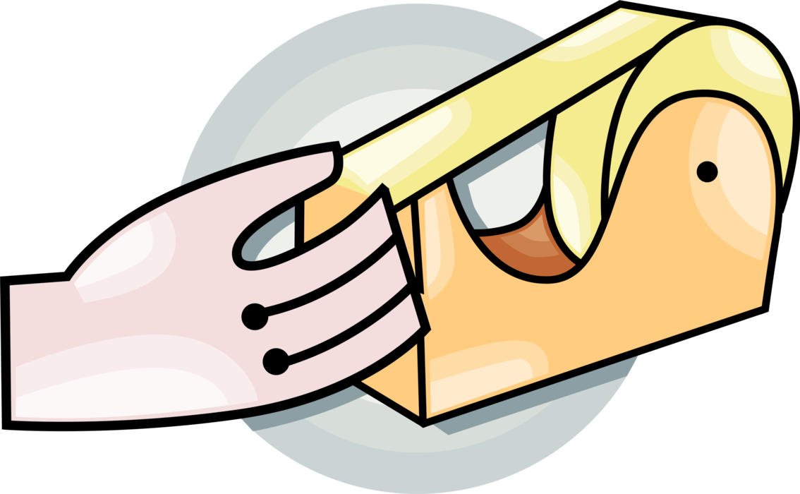 Vector Illustration Of Hand With Adhesive Tape Dispenser - Vector Illustration Of Hand With Adhesive Tape Dispenser (1134x700)