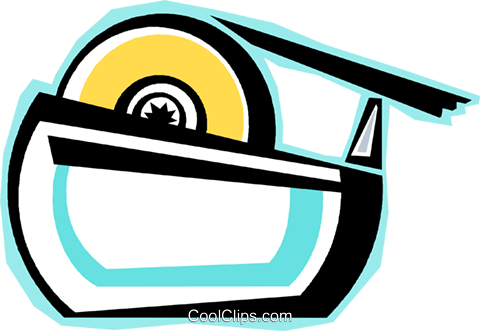 Tape Und Tape Dispenser Vektor Clipart Bild - Emblem (480x331)