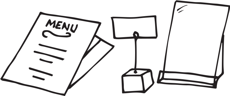 Menus, Menu Stands And Displays - Line Art (960x530)