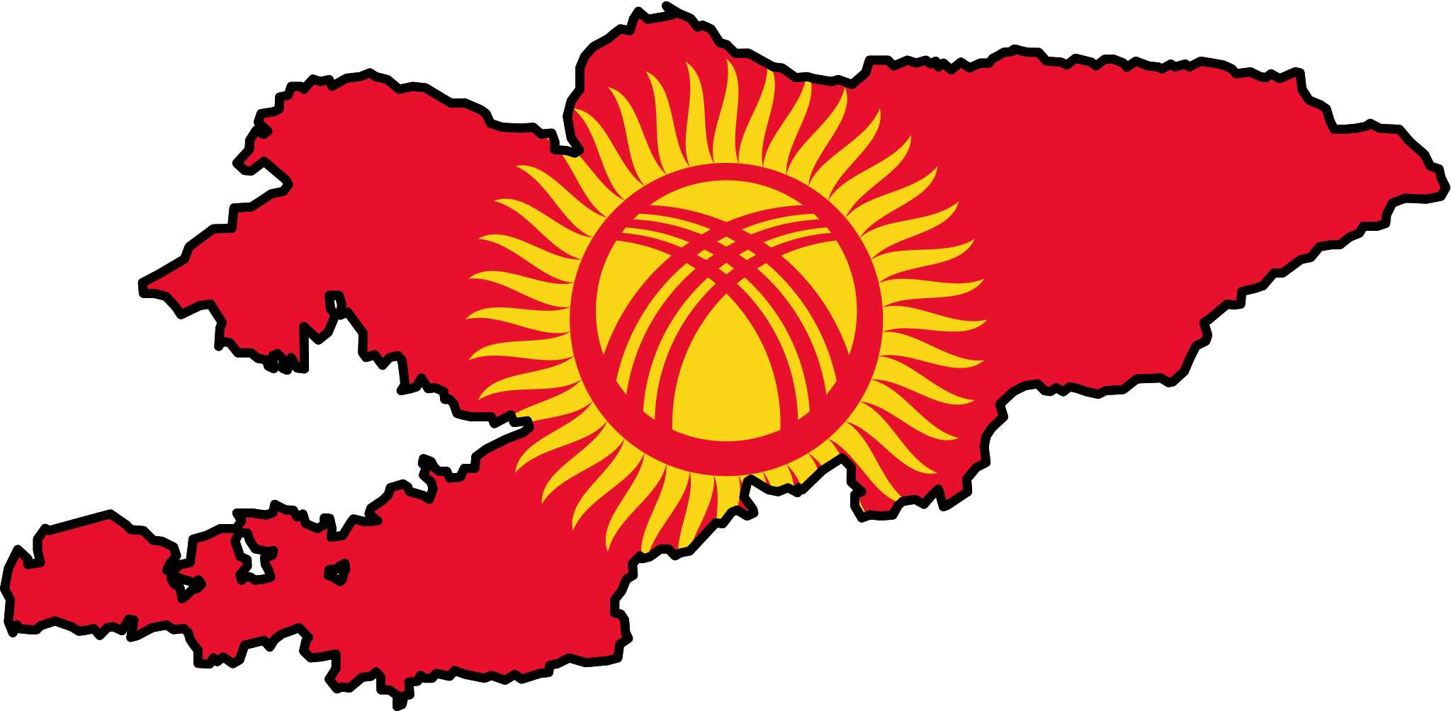 Kyrgyzstan Flag Map - Kyrgyzstan Flag Map (2048x1004)