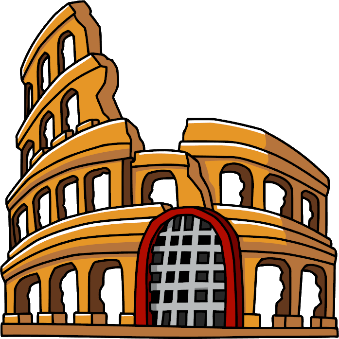 Colosseum Png Free Download - Ancient Rome Cartoon (697x697)