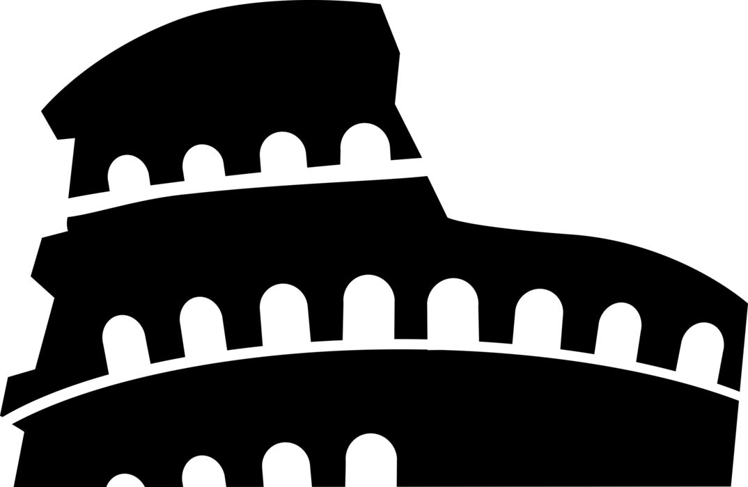 Vector Illustration Of Roman Forum Colosseum Or Coliseum - Colosseum (1074x700)