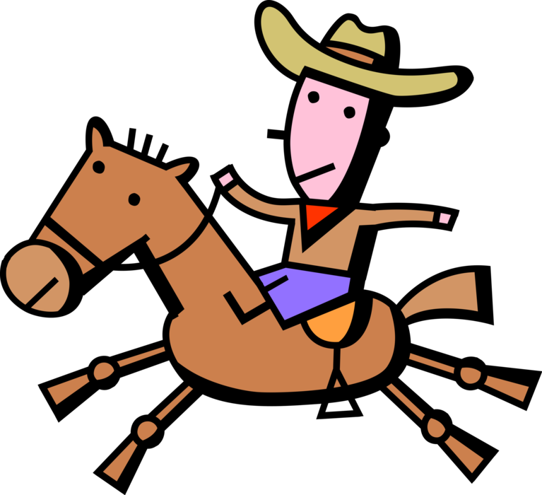 Vector Cowboy Rodeo Banner Transparent Library - Cowboy (767x700)
