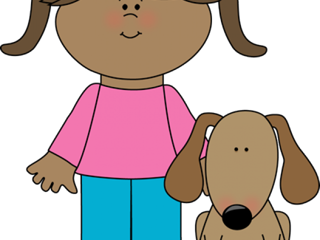 Dog Clipart Girl - Child Clipart (640x480)