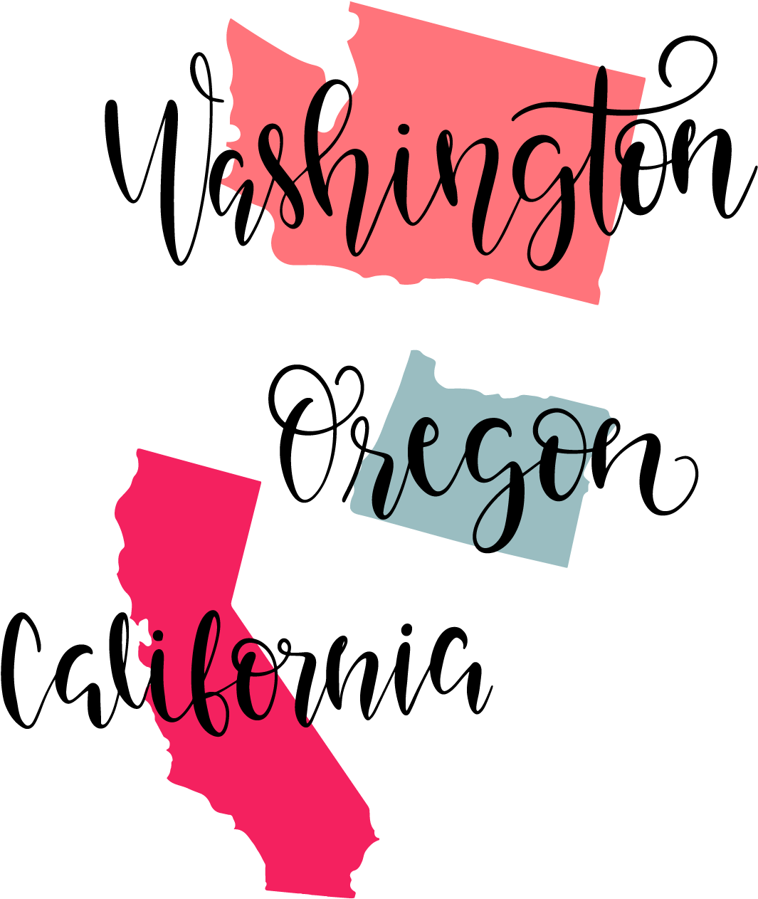 Washington Oregon California Image - Free Svg Files California (1800x1800)