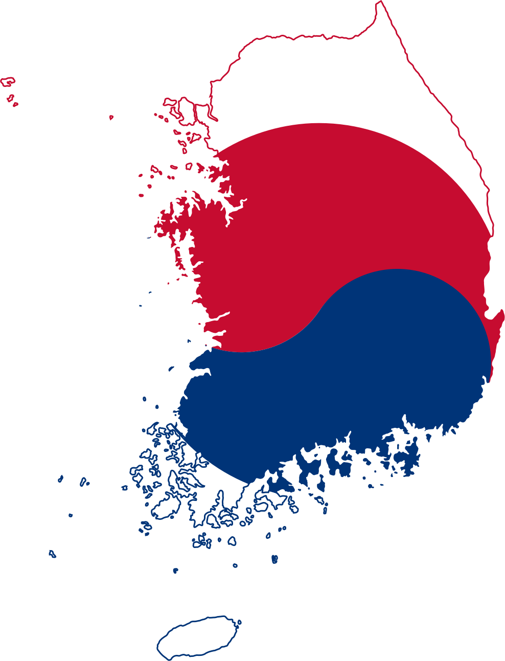 South Korea - South Korea Flag Map (988x1293)