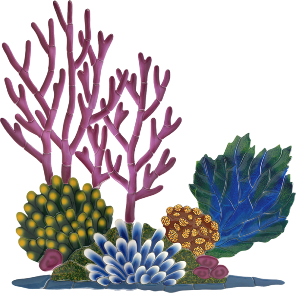 Little Tile Inc - Coral Reef Clipart (606x600)