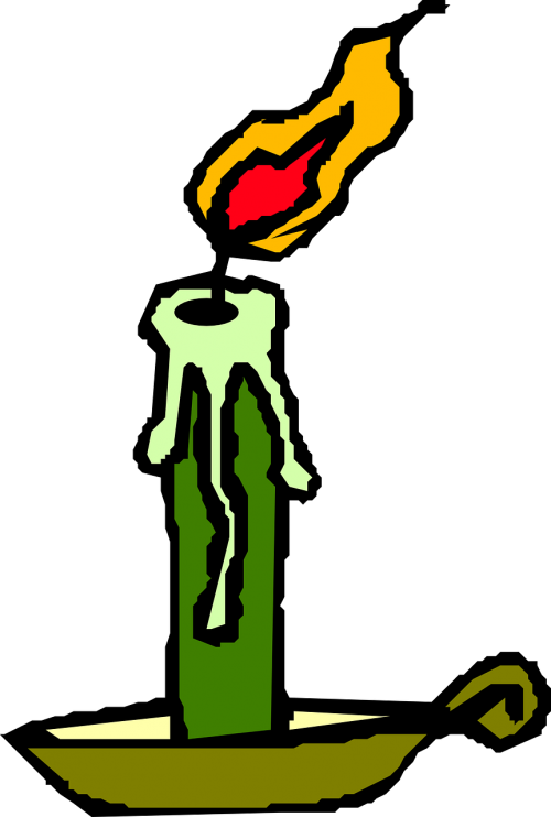 Vector - Burning Candle Clipart (500x742)