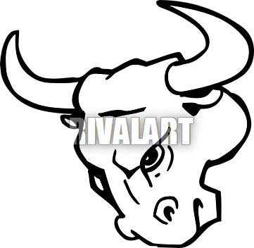 Download Clipart Black And White Stock Joystick Free - Angry Bull Head Drawing (361x352)
