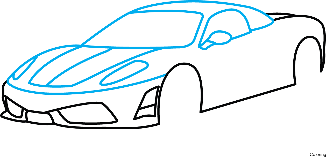 mustang side drawing