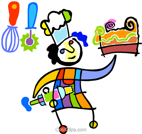 Chef With A Cake Royalty Free Vector Clip Art Illustration - Phonics (480x453)