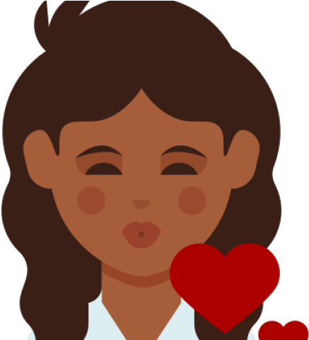 Long Hair Clipart Curly Straight Hair - Black Girl Emoji Png (640x480)