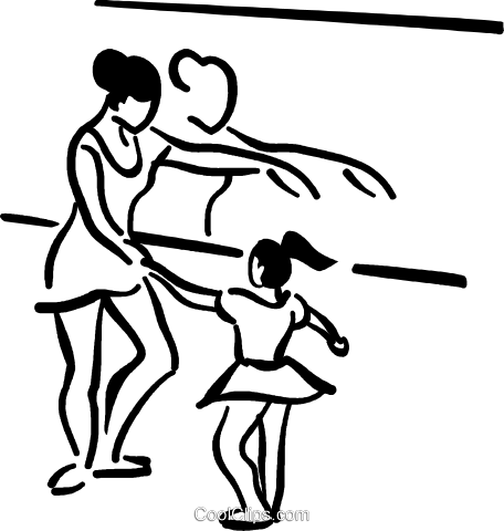 Instructor Showing Student Ballet Steps Royalty Free - Teacher (456x480)