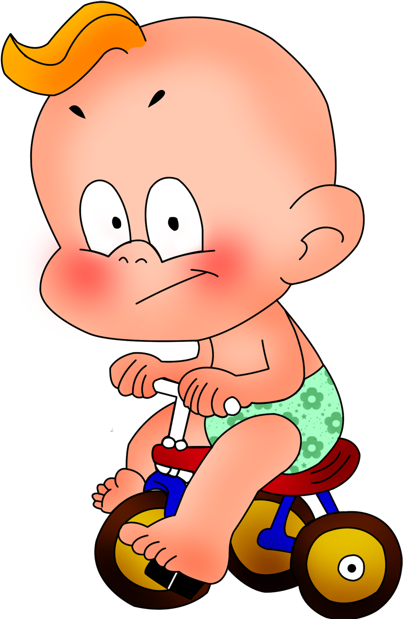 Láminas Infantiles Y Para Adolescentes - Baby On Bicycle Clip Art (878x1280)