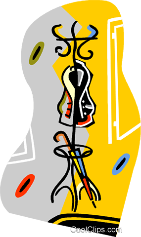 Coat Rack Royalty Free Vector Clip Art Illustration - Illustration (285x480)