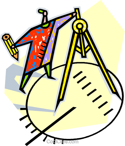 Man With A Compass Drawing A Circle Royalty Free Vector - Did The Babylonians Invent (411x480)