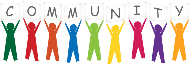 Community Clipart School Community - Community Health Clipart (625x211)