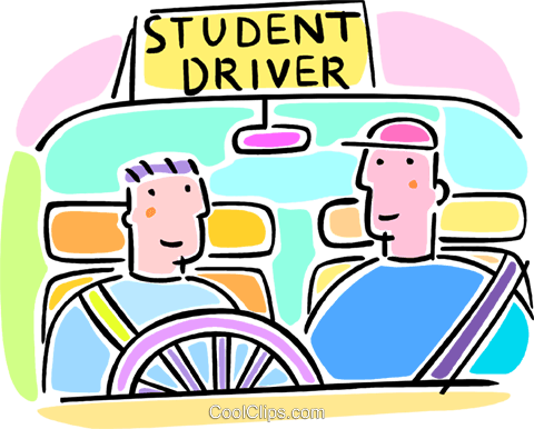 Driver Education Royalty Free Vector Clip Art Illustration - Learning To Drive Png (480x386)