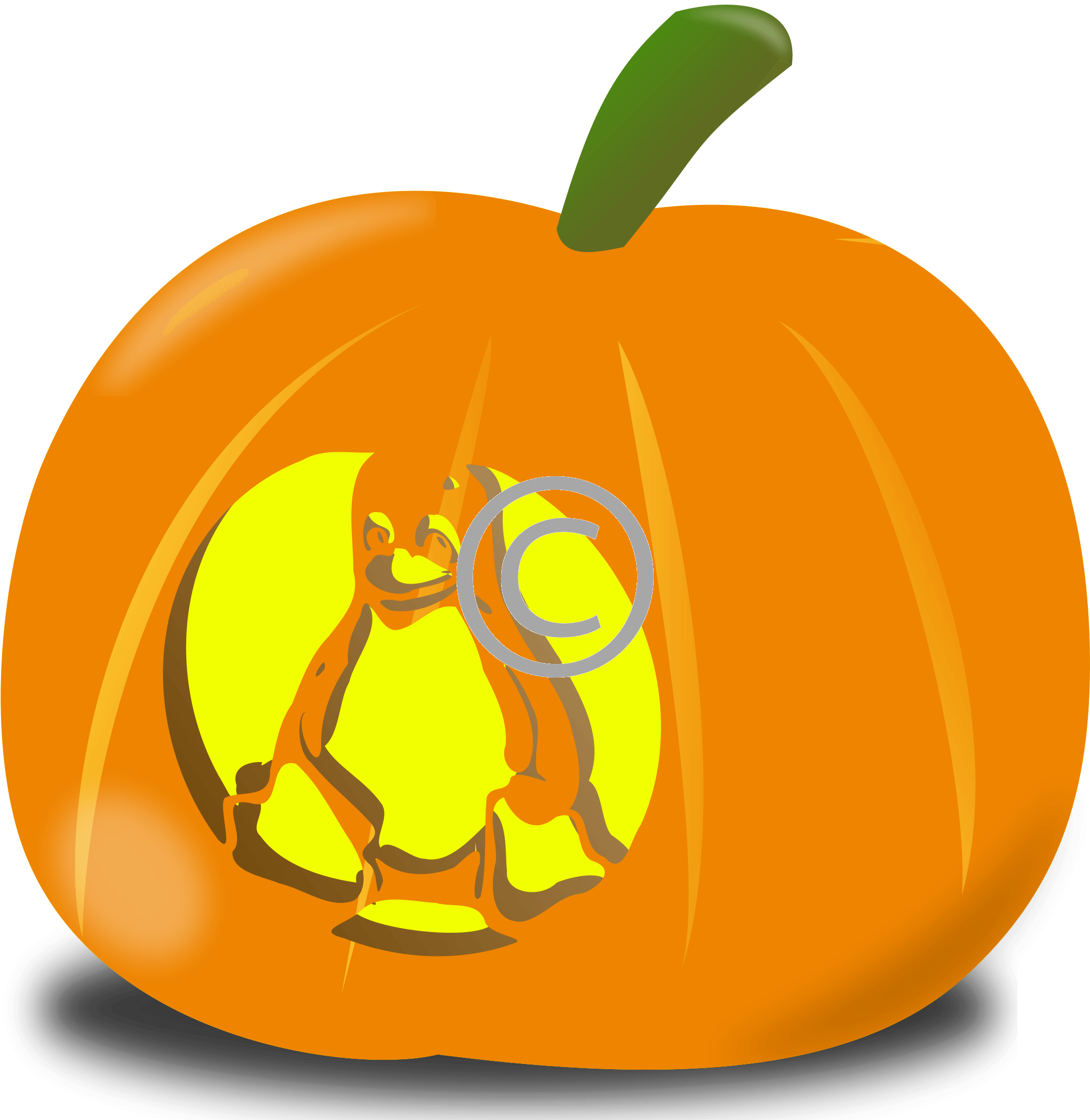 Squash Clipart Orange Fruit Vegetable Free Clipart - Sad Pumpkin (2400x2400)