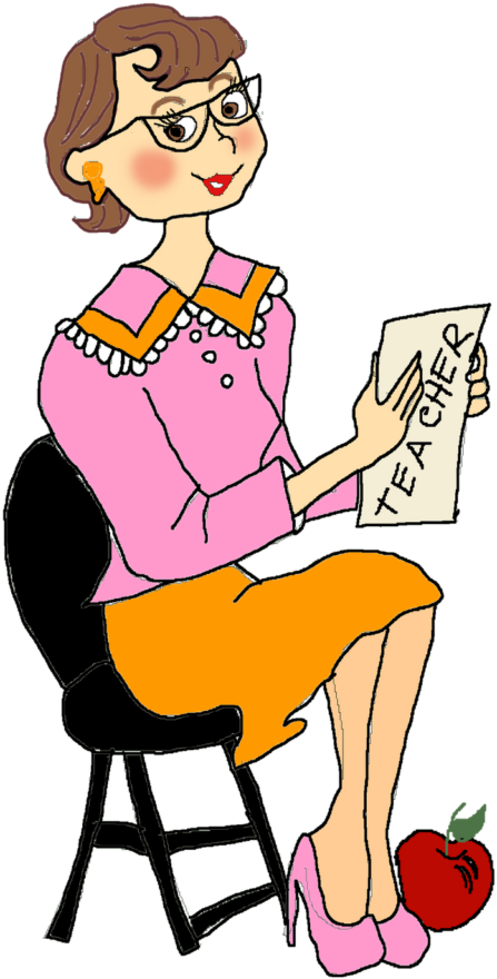 Teacher And Student Relationship Clipart 5 Of - Teacher Sitting In Chair Clip Art (732x1024)