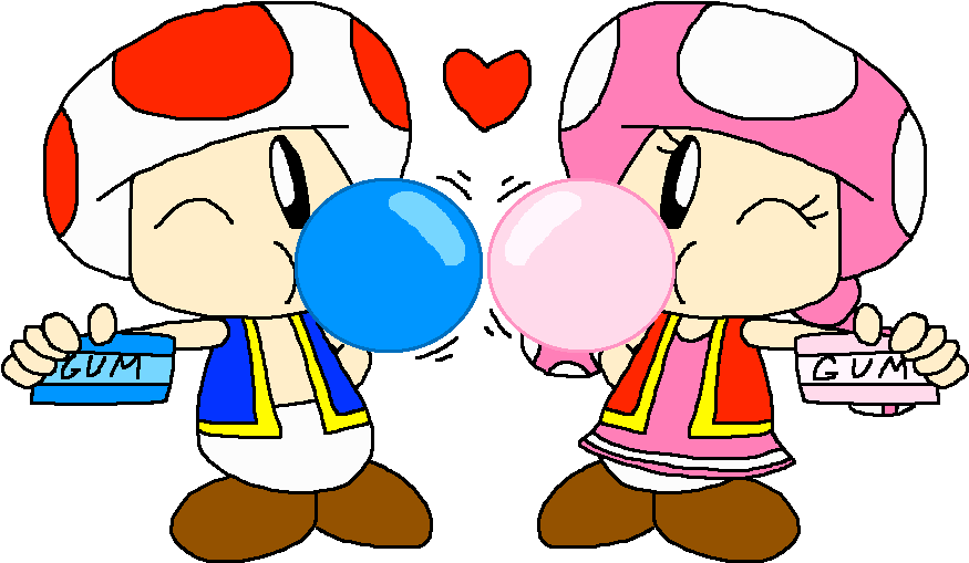 Toad And Toadette Got Bazooka Bubble Gum By Pokegirlrules - Bazooka (887x562)