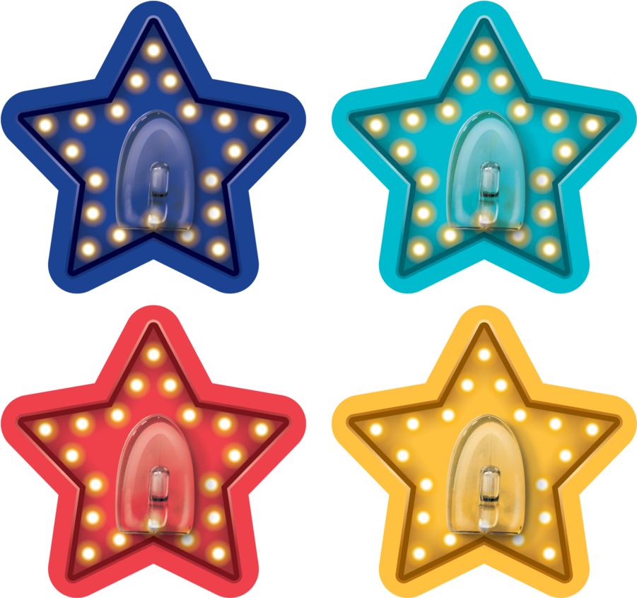 Tcr77355 Clingy Thingies Marquee Stars Hooks Image - Classroom (900x900)