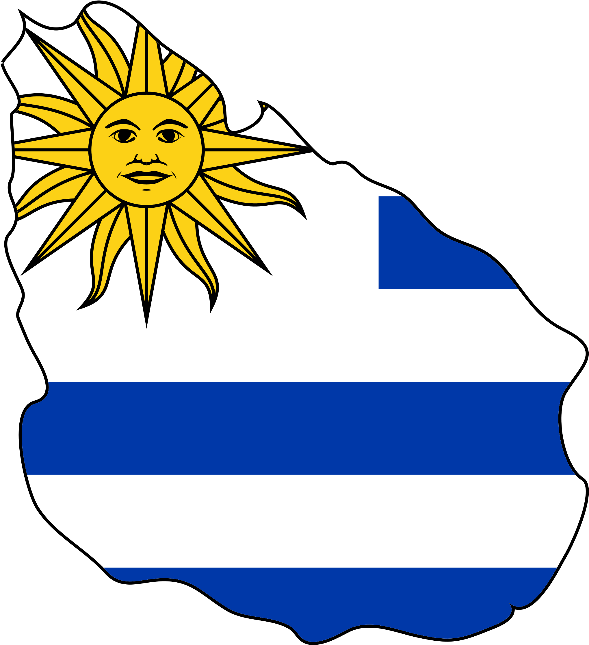 Uruguay Flag Map - Escudo De La Bandera De Uruguay (2048x2242)