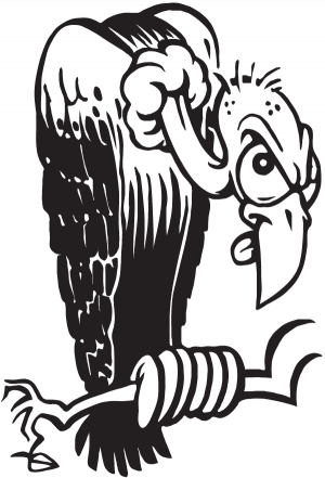 Turkey Vulture Coloring Lettering - Vulture Cartoon (300x441)