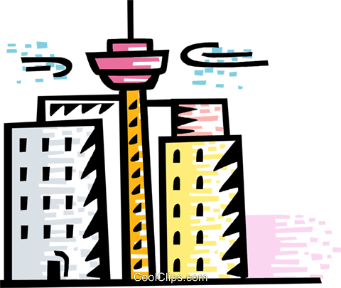 Cityscapes Royalty Free Vector Clip Art Illustration - Royalty-free (480x405)