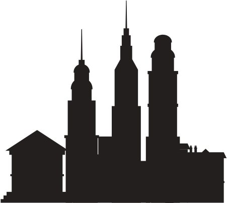 Cityscape Buildings Silhouette Vector Icon Illustration - City Buildings Silhouette (550x550)