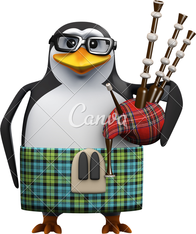 3d Scottish Penguin With Bagpipes - Penguins Of Madagascar Create Meme (668x800)