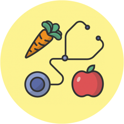 An Illustration Of A Doctor's Stethoscope, An Apple - Physician (400x400)