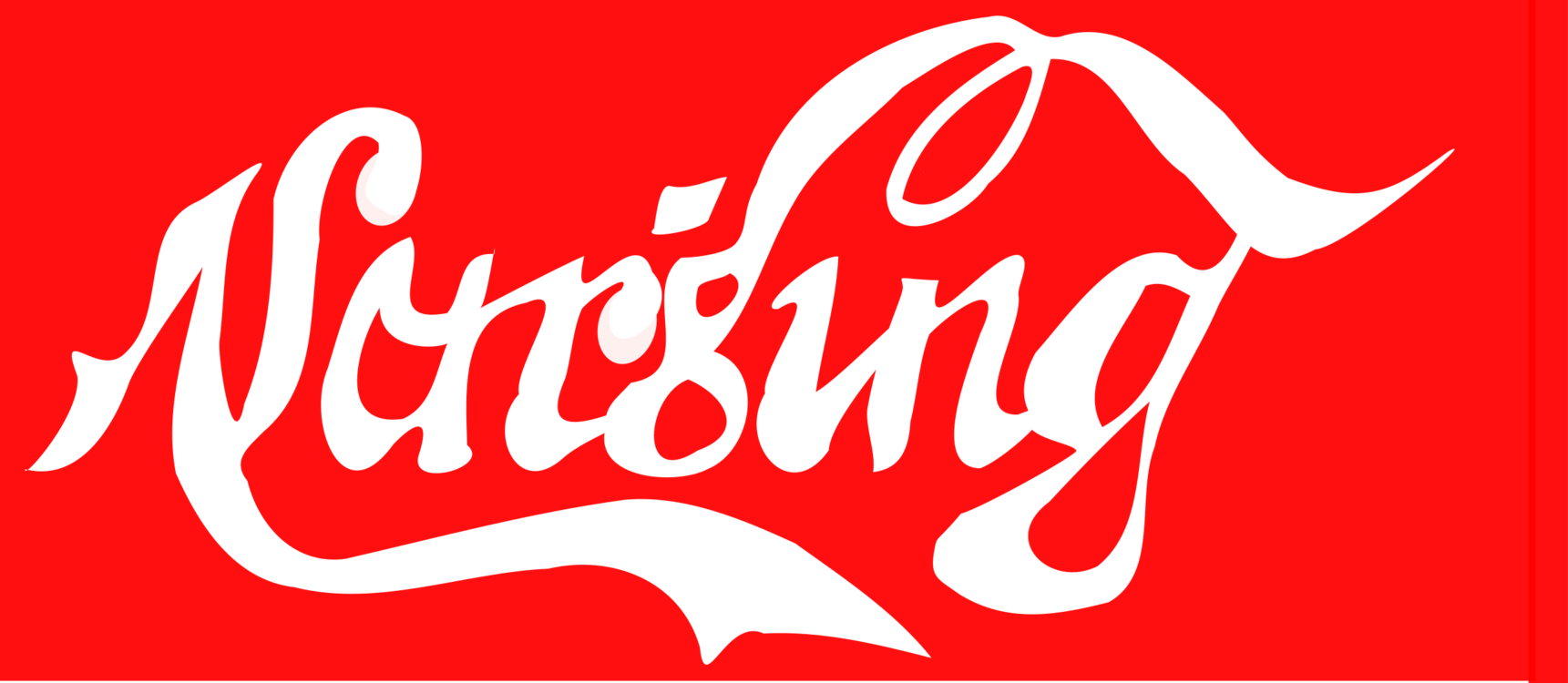 Logo Nursing Calligraphy Banner Public Domain - Vector Graphics (1721x750)