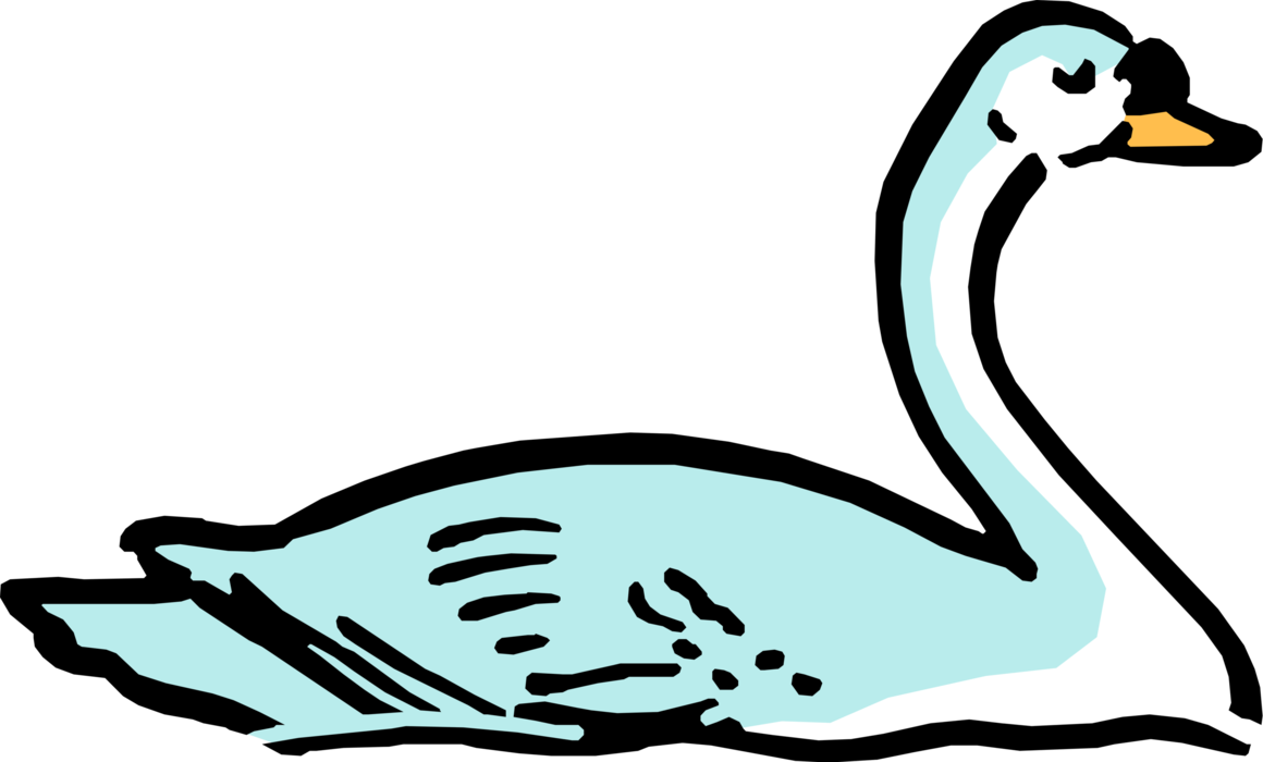 Cartoon Swan Royalty Free Vector Clip Art Illustration - Cartoon Swan (1160x700)