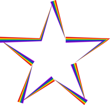Star Rainbow Line Point Circle - Rainbow Star Transparent (358x340)